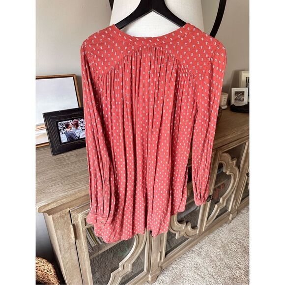 C14 Free People Print Boyfriend High Low Tunic Top Size XSmall - Picture 7 of 7